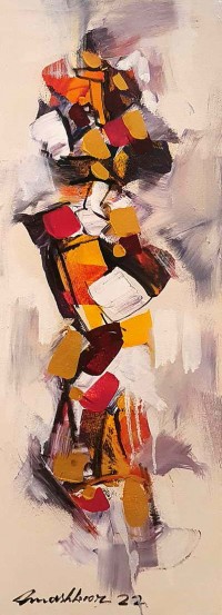 Mashkoor Raza, 12 x 36 Inch, Oil on Canvas, Abstract Painting, AC-MR-543